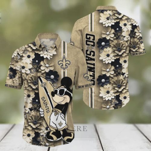New Orleans Saints NFL Aloha Mickey Pattern Hawaiian Shirt Gift for Men and Women