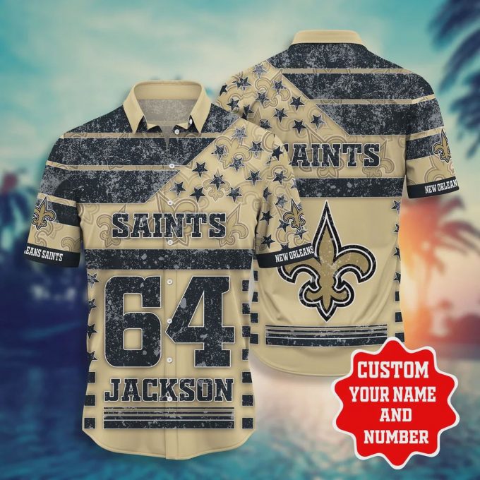 New Orleans Saints NFL Star Custom Name Hawaiian Shirt Gift for Men and Women