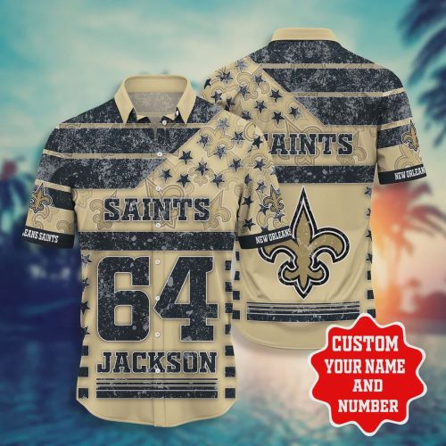 New Orleans Saints NFL Star Custom Name Hawaiian Shirt Gift for Men and Women