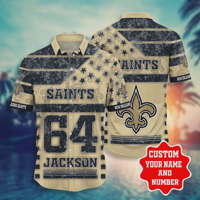New Orleans Saints NFL Star Custom Name Hawaiian Shirt Gift for Men and Women