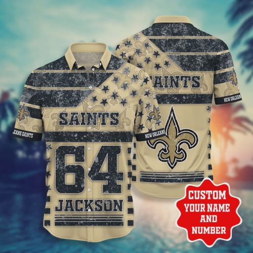 New Orleans Saints NFL Star Custom Name Hawaiian Shirt Gift for Men and Women
