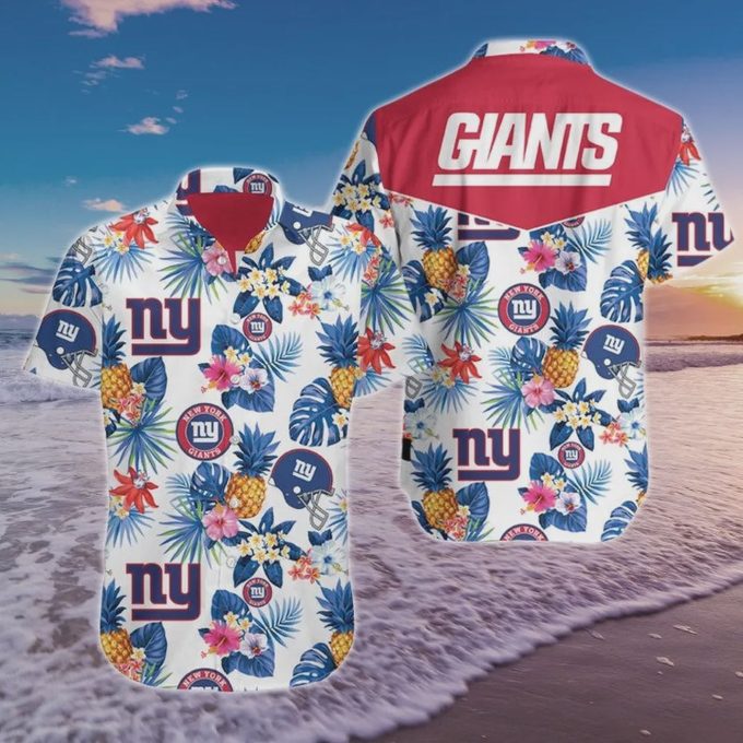 News Yorks Giants NFL Aloha White Background Hawaiian Shirt Gift for Men and Women