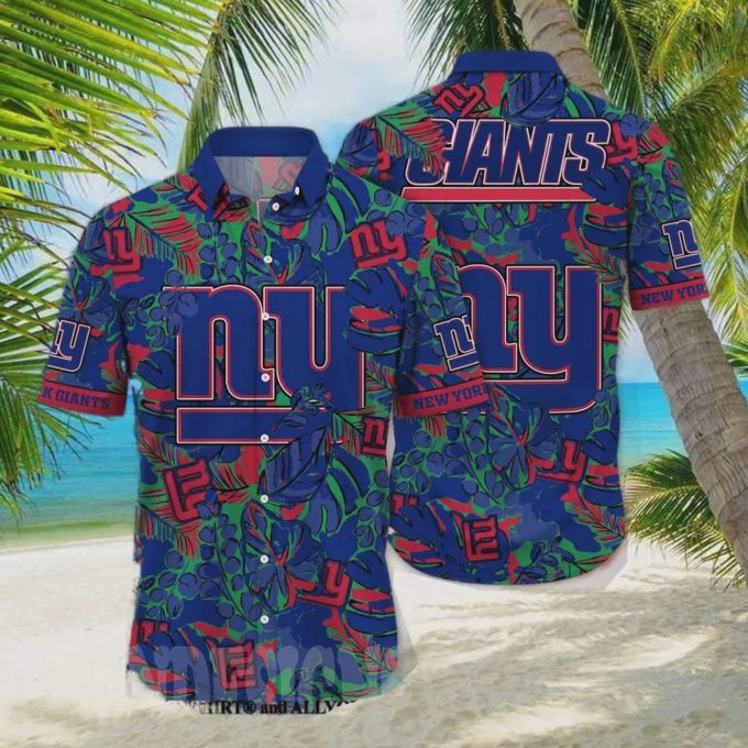 News Yorks Giants NFL Flower Full Printing Hawaiian Shirt Gift for Men and Women
