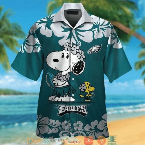 NFL Philadelphia Eagles Snoopy Version 3D Button Hawaiian Shirt Gift for Men Dad Father Aloha Shirt