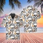 Pattern Flower Happy Summer Skull Hawaiian Shirt Skull & Viking 3D  Clothing