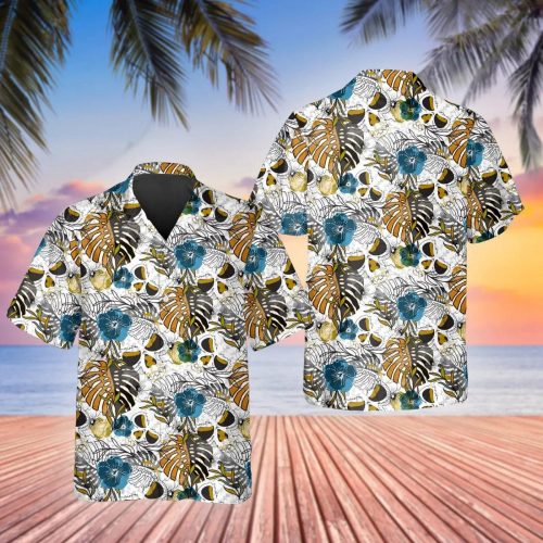 Pattern Happy Summer Skull Hawaiian Shirt Skull & Viking 3D  Clothing