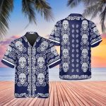 Pattern Navy Color Skull Hawaiian Shirt Skull & Viking 3D  Clothing