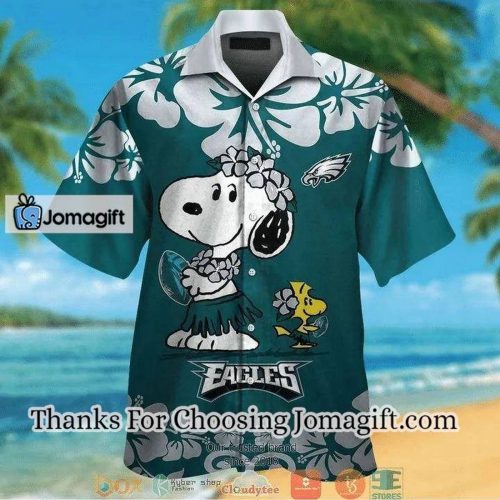 [Personalized] NFL Philadelphia Eagles Snoopy Version 3D Button Hawaiian Shirt Gift for Men Dad Father Gift