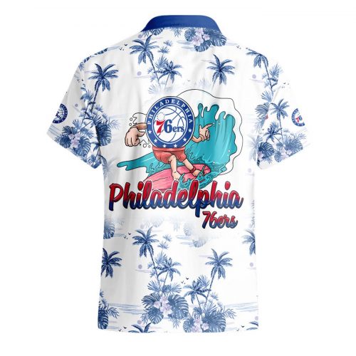 Philadelphia 76ers 3D Button 3D Button Hawaiian Shirt Gift for Men Dad Father Gift for Men Dad Father V56
