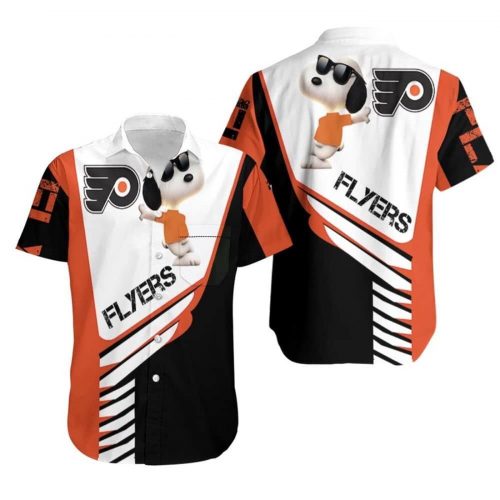 Philadelphia Flyers Snoopy For Lover Hoodie 3D Button Hawaiian Shirt Gift for Men Dad Father