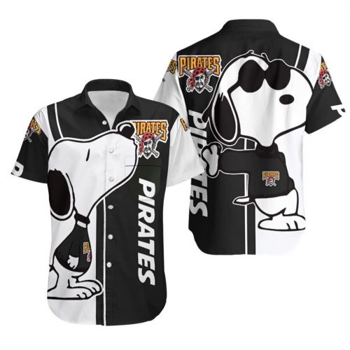Pittsburgh Pirates Snoopy Lover All-over Print 3D Button Hawaiian Shirt Gift for Men Dad Father
