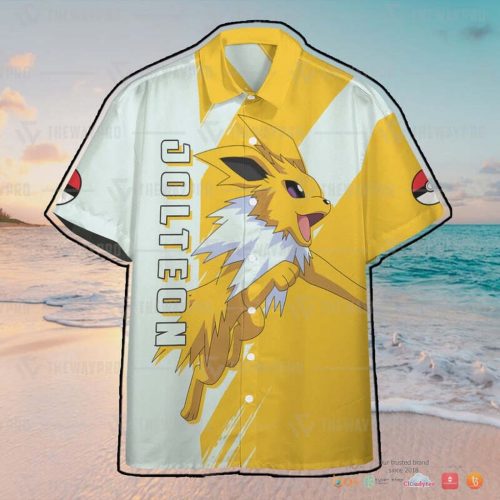 Summer Beach Jolteon Pokemon Hawaiian Shirt - Men s & Women s Aloha Shirt for Holiday