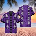 Purple Pattern Color Skull Hawaiian Shirt Skull & Viking Aloha Shirt