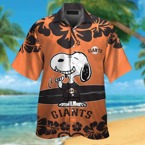 San Francisco Giants & Snoopy 3D Button Hawaiian Shirt Gift for Men Dad Father
