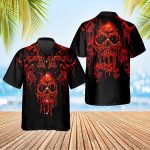 Scary Melting Skull Head Hawaiian Shirt Skull & Viking 3D  Clothing