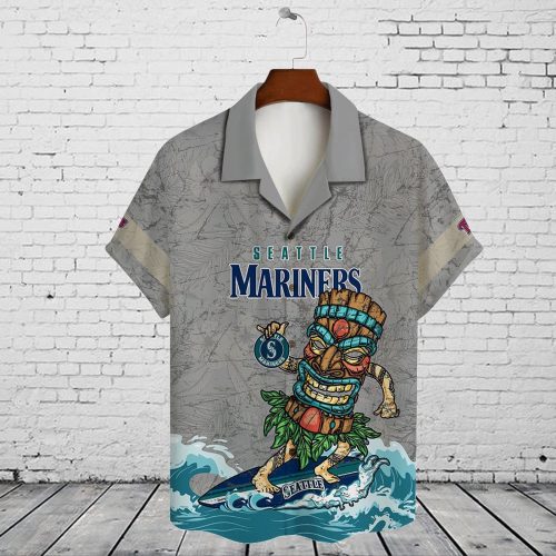 Seattle Mariners 2023 AOP 3D Button 3D Button Hawaiian Shirt Gift for Men Dad Father Gift for Men Dad Father V21