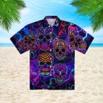 Skull Neon Glow Hawaiian Shirt Aloha Summer Gift For Men Women Aloha Shirt Gift