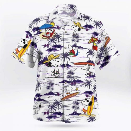 Snoopy 8 3D Button Hawaiian Shirt Gift for Men Dad Father Summer Aloha Shirt For Men Women