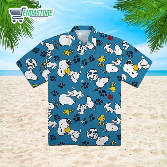 Snoopy And Woodstock Snoopy Peanuts 3D Button Hawaiian Shirt Gift for Men Dad Father