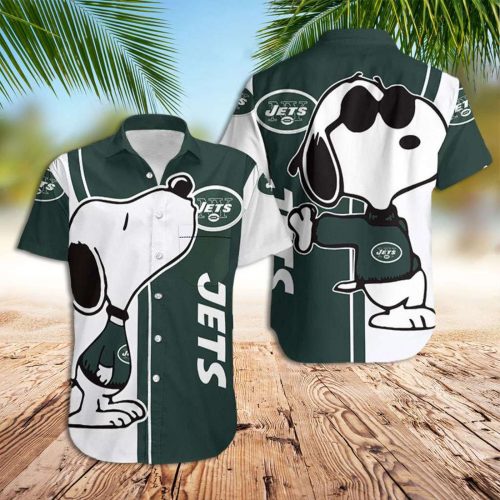 Snoopy 3D Button Hawaiian Shirt Gift for Men Dad Father New York Jets Snoopy 3D Button Hawaiian Shirt Gift for Men Dad Father