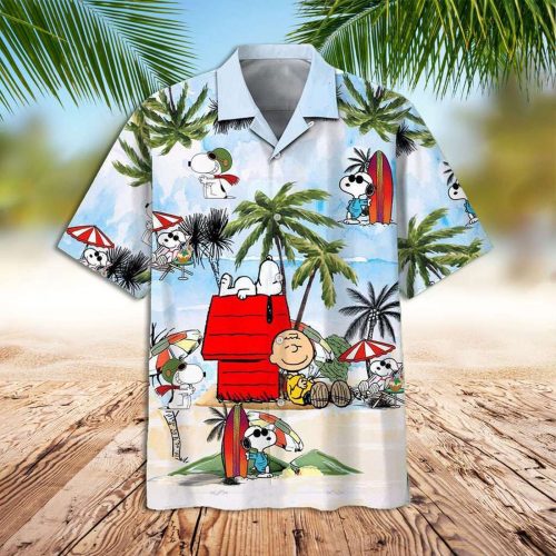 Snoopy 3D Button Hawaiian Shirt Gift for Men Dad Father Snoopy And Charlie Brown 3D Button Hawaiian Shirt Gift for Men Dad Father