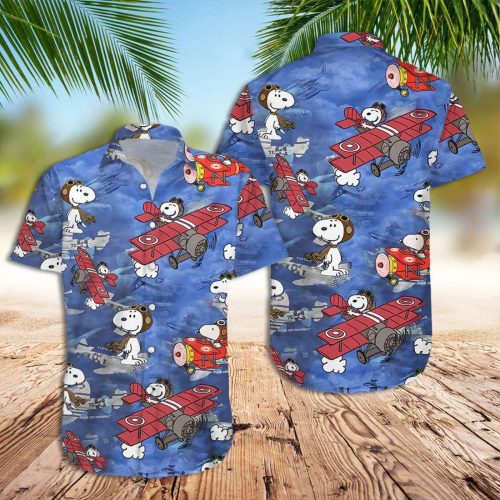 Snoopy 3D Button Hawaiian Shirt Gift for Men Dad Father Snoopy Fly 3D Button Hawaiian Shirt Gift for Men Dad Father