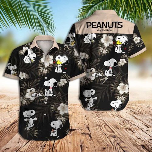 Snoopy 3D Button Hawaiian Shirt Gift for Men Dad Father Snoopy Peanuts 3D Button Hawaiian Shirt Gift for Men Dad Father