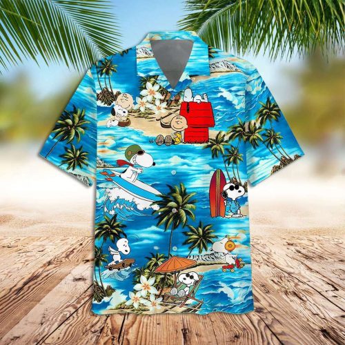 Snoopy 3D Button Hawaiian Shirt Gift for Men Dad Father Snoopy Summer Time 3D Button Hawaiian Shirt Gift for Men Dad Father