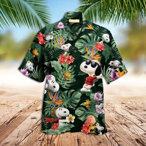 Snoopy 3D Button Hawaiian Shirt Gift for Men Dad Father Snoopy Summer Vacation 3D Button Hawaiian Shirt Gift for Men Dad Father