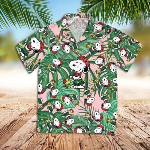 Snoopy 3D Button Hawaiian Shirt Gift for Men Dad Father Snoopy Tropical Summer 3D Button Hawaiian Shirt Gift for Men Dad Father