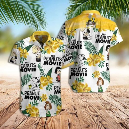 Snoopy 3D Button Hawaiian Shirt Gift for Men Dad Father The Peanuts Movie 3D Button Hawaiian Shirt Gift for Men Dad Father