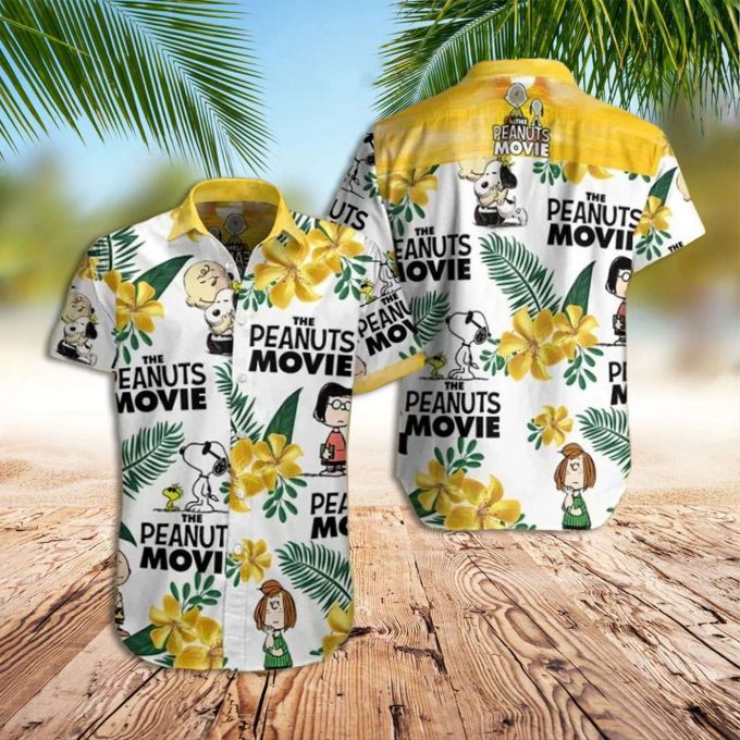 Snoopy 3D Button Hawaiian Shirt Gift for Men Dad Father The Peanuts Movie 3D Button Hawaiian Shirt Gift for Men Dad Father