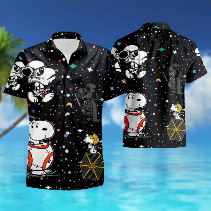 Star Wars Snoopy 3D Button Hawaiian Shirt Gift for Men Dad Father 3d T Shirt summer shirt