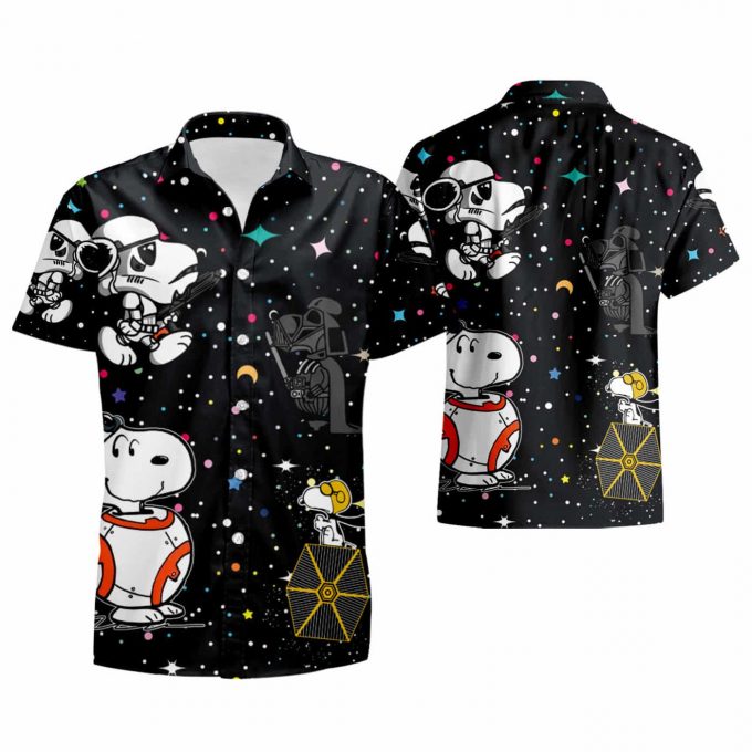 Star Wars Snoopy 3D Button Hawaiian Shirt Gift for Men Dad Father 3d T Shirt summer shirt