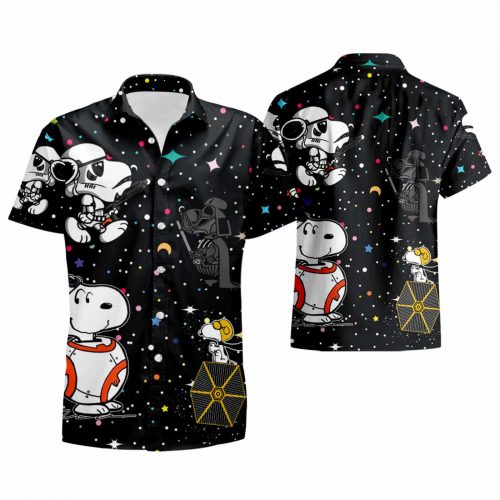 Star Wars Snoopy 3D Button Hawaiian Shirt Gift for Men Dad Father 3d T Shirt summer shirt