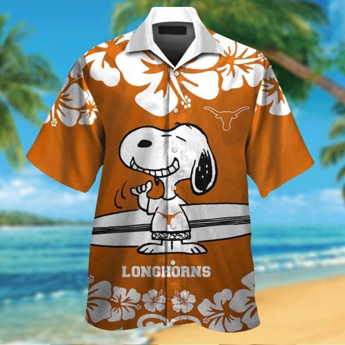 Texas Longhorns & Snoopy 3D Button Hawaiian Shirt Gift for Men Dad Father