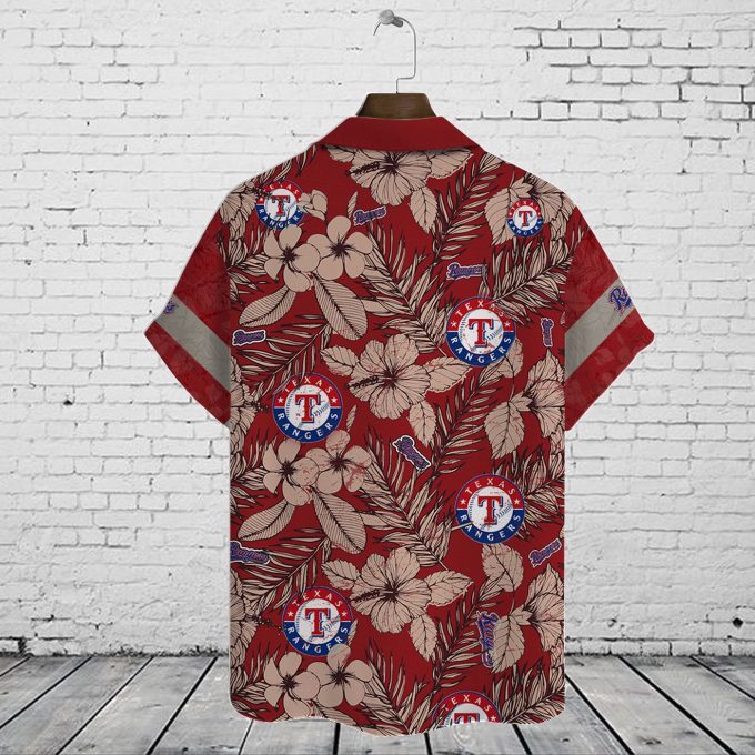 Texas Rangers 2023 AOP 3D Button 3D Button Hawaiian Shirt Gift for Men Dad Father Gift for Men Dad Father V15