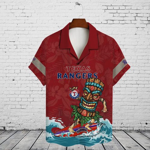 Texas Rangers 2023 AOP 3D Button 3D Button Hawaiian Shirt Gift for Men Dad Father Gift for Men Dad Father V15