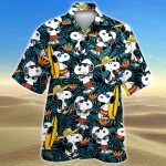Tropical Snoopy Summer Time 3D Button Hawaiian Shirt Gift for Men Dad Father Summer Aloha Shirt