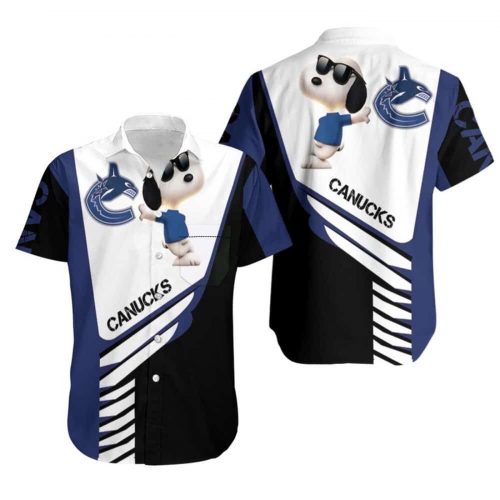 Vancouver Canucks Snoopy For Lover Hoodie 3D Button Hawaiian Shirt Gift for Men Dad Father