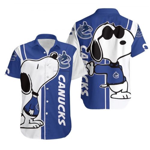 Vancouver Canucks Snoopy Lover All-over Print 3D Button Hawaiian Shirt Gift for Men Dad Father
