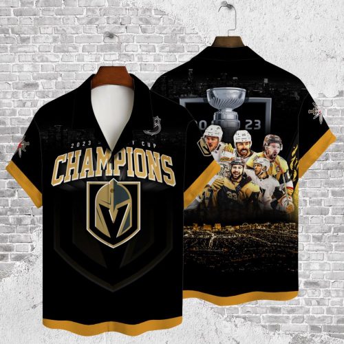 Vegas Golden Knights Champions Stanley Cup 2023 3D 3D Button 3D Button Hawaiian Shirt Gift for Men Dad Father Gift for Men Dad Father