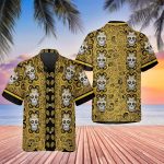 Yellow Pattern Color Skull Hawaiian Shirt Skull Aloha Shirt Gift For Men Women
