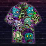 Zombie Skull Hippie Hawaiian Shirt Aloha Summer Gift For Men Women Hippie Lover Gift