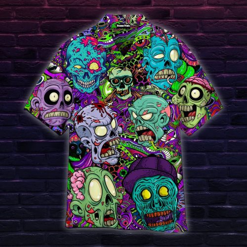 Zombie Skull Hippie Hawaiian Shirt Aloha Summer Gift For Men Women Hippie Lover Gift