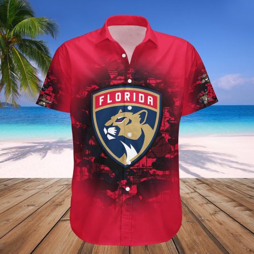 Vintage Florida Panthers Camouflage Hawaii Shirt Set – NHL Souvenir