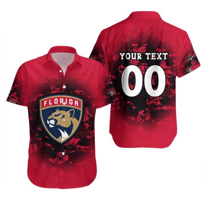 Vintage Florida Panthers Camouflage Hawaii Shirt Set – NHL Souvenir