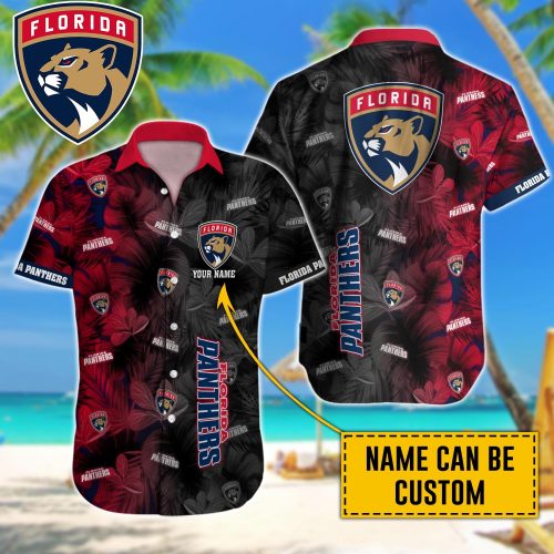 Personalized Florida Panthers Hawaiian Shirt with Custom Name – Official NHL Merchandise