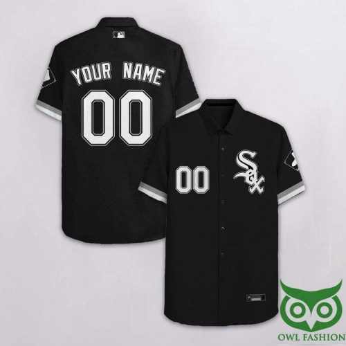 Customized Chicago White Sox Black Hawaiian Shirt - Black With White Team Design