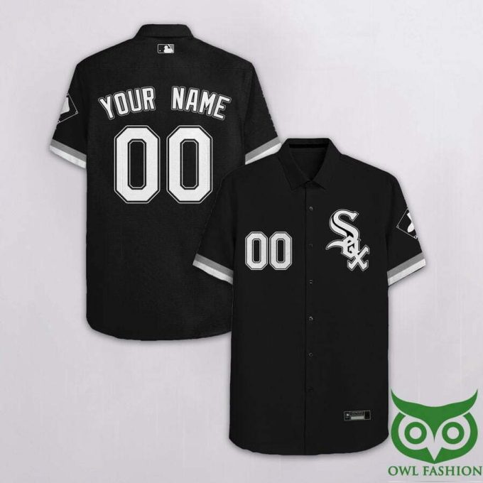 Customized Chicago White Sox Black Hawaiian Shirt – Black With White Team Design